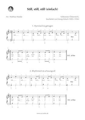 Still, still, still Akkordeon Noten kostenlos (einfach) Accordio