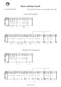 Kein schöner Land – Akkordeon Noten kostenlos als PDF
