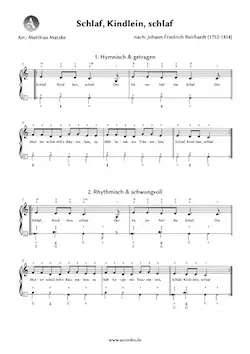Schlaf, Kindlein, schlaf – Akkordeon Noten kostenlos