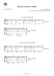 Summ, summ, summ – kostenlose Akkordeon Noten