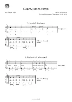 Summ, summ, summ – kostenlose Akkordeon Noten